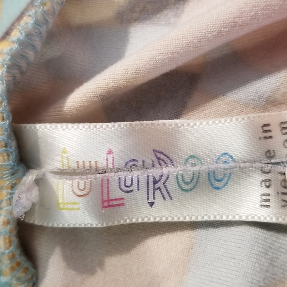 LULAROE YELLOW-BLUE-BLACK - FOX LEGGINGS -ONE SIZE - Picture 5 of 6